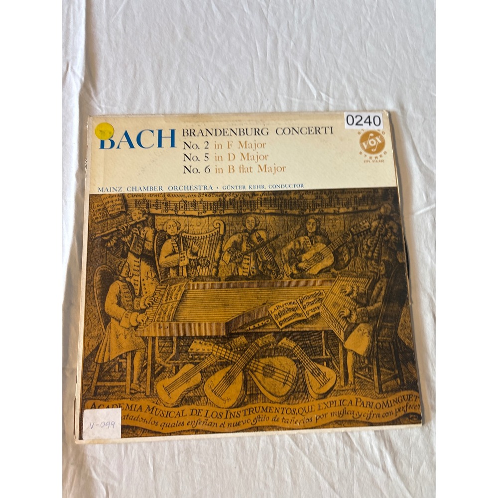Vox Bach Brandenburg Concerti Mainz Chamber Orchestra 12" LP Black Good Stereo